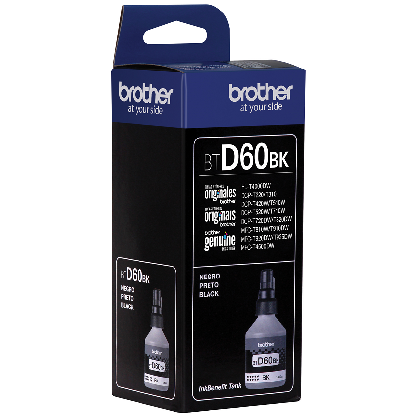 BTD60BK | Botella de tinta negra de ultra alto rendimiento. | Brother México