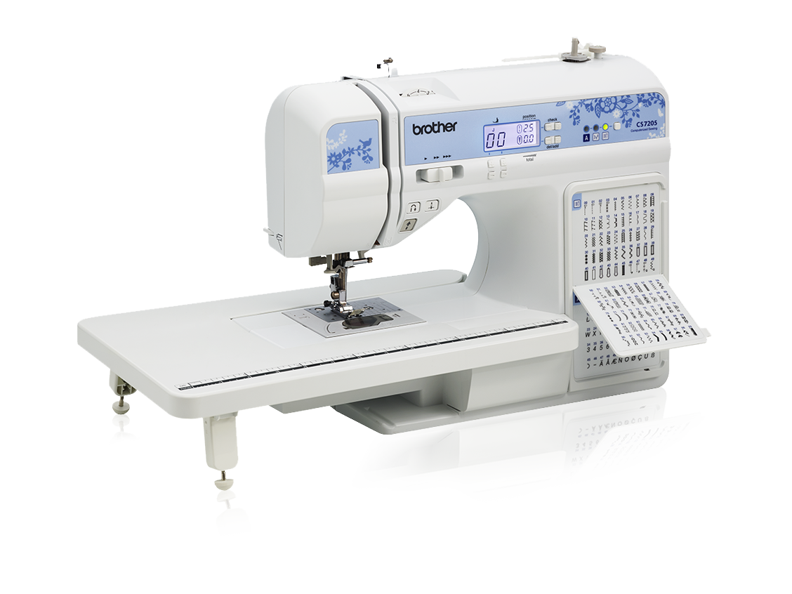 CS7205, Máquina de coser digitalizada de 150 puntadas con mesa de  extensión para ampliar espacio de trabajo